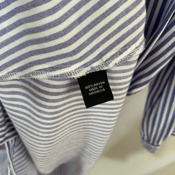 MSK Size XL Striped Blue and White Dress Coverup Beach Resortwear Holiday - Picture 9 of 13